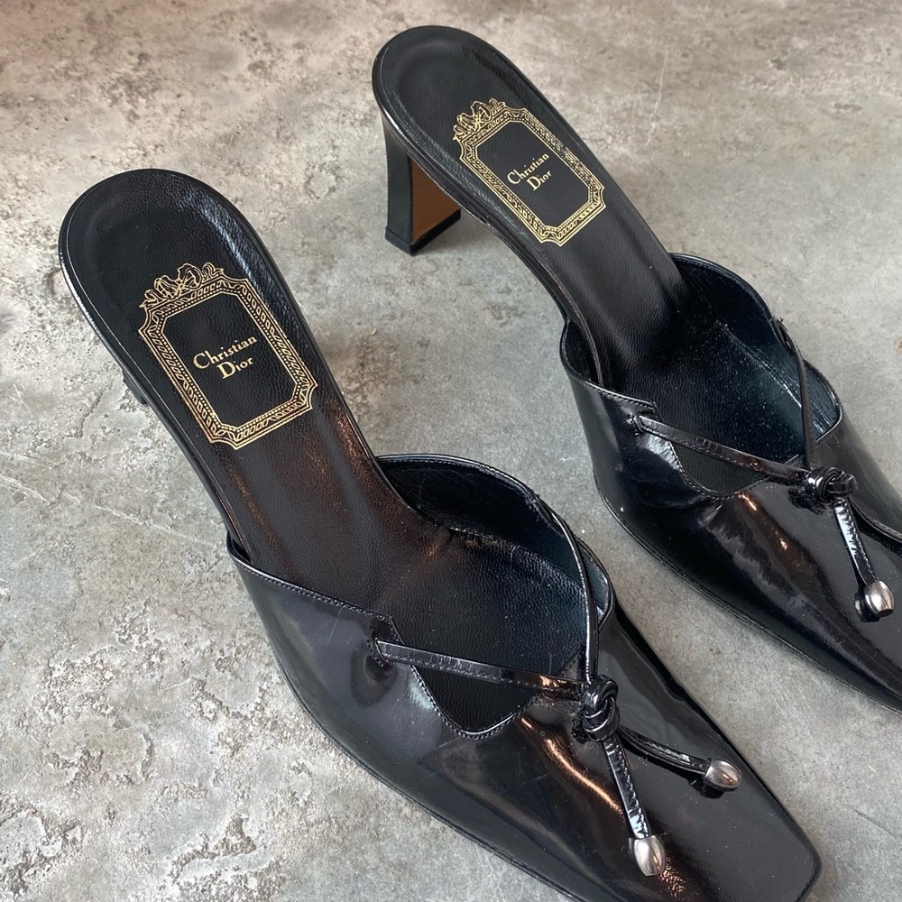 vintage christian dior patent leather heels